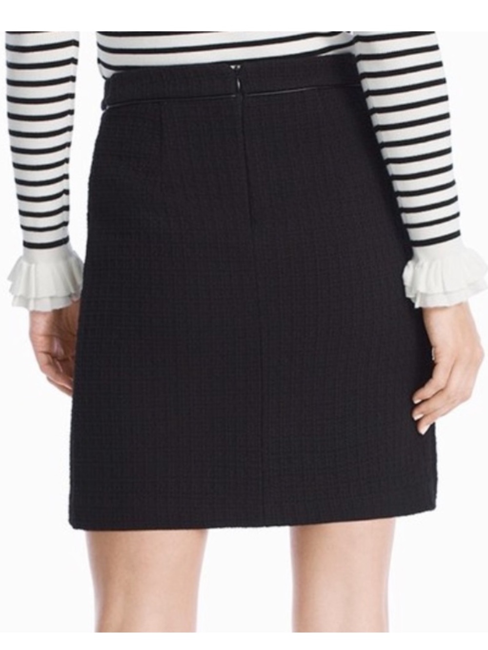 NWOT Uniform Boot Skirt Button-Front Black Skirt by WHBM • Size 10 - Picture 3 of 9